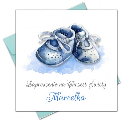 Chrzest Święty - niebieskie buciki