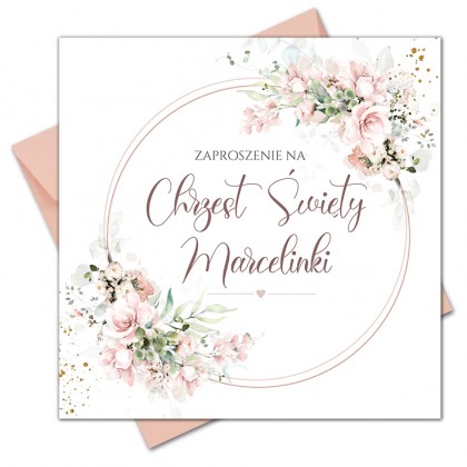 Chrzest Święty - różowe kwiaty