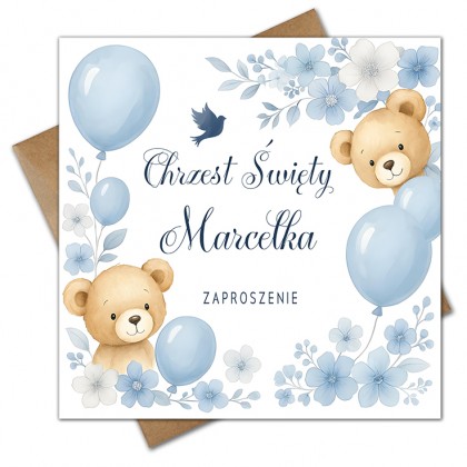 Chrzest Święty - misie, baloniki.
