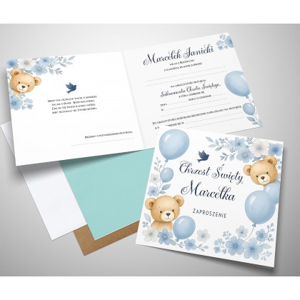 Chrzest Święty - misie, baloniki.