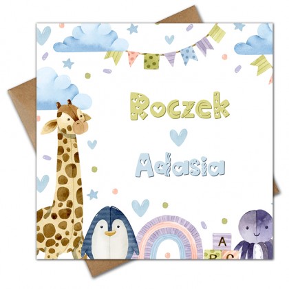 Pierwsze urodziny, roczek, zwierzątka.