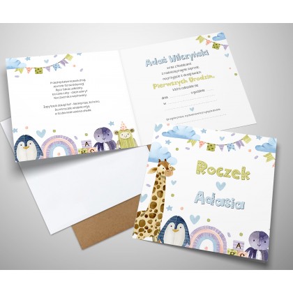 Pierwsze urodziny, roczek, zwierzątka.