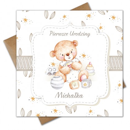 Pierwsze urodziny, roczek, boho, miś.