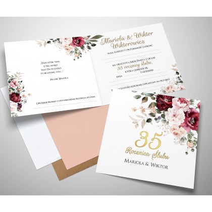 Rocznica Ślubu ( dowolna ) Burgundowa Kompozycja