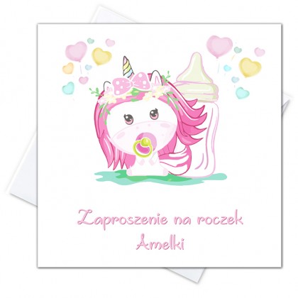 Pierwsze urodziny, roczek, jednorożec.