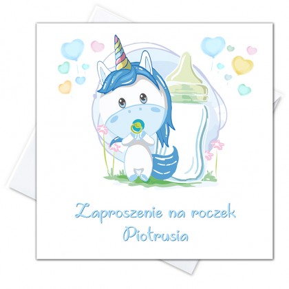 Pierwsze urodziny, roczek, jednorożec.