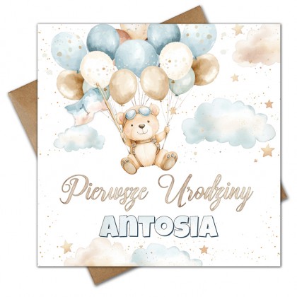 Pierwsze urodziny, roczek, miś.