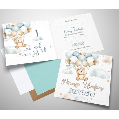 Pierwsze urodziny, roczek, miś.