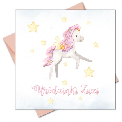 Zaproszenia na urodziny, jednorożec.