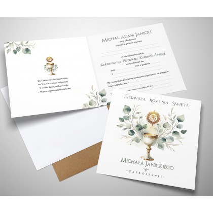 Komunia - Kielich i IHS