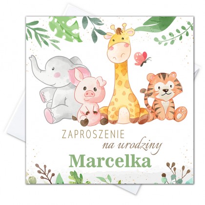 Zaproszenia na urodziny, safari