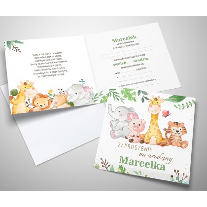 Zaproszenia na urodziny, safari