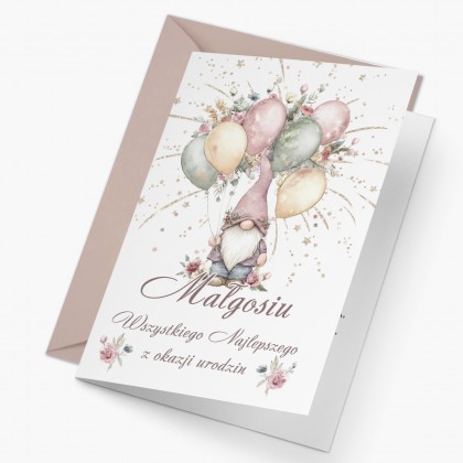 Karnet na urodziny z życzeniami