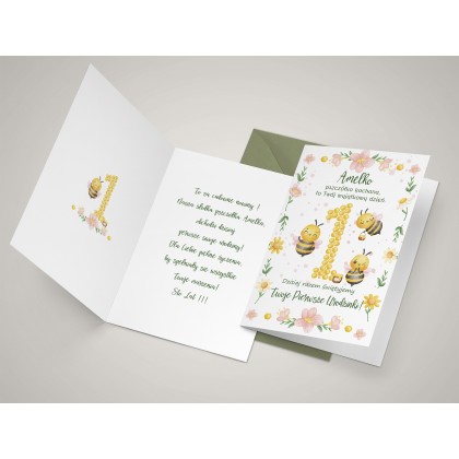 Kartka na 1 urodziny z życzeniami