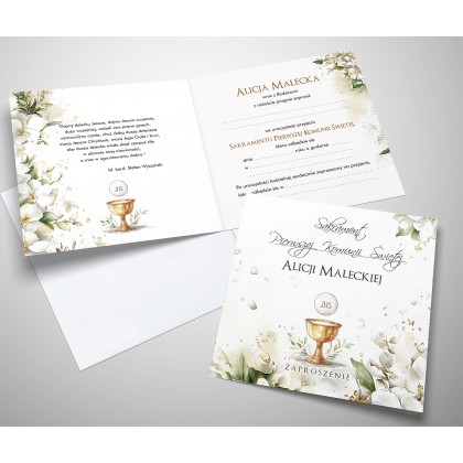 Komunia - Hostia i kwiaty