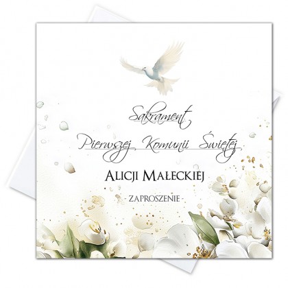 Komunia - Gołąb i kwiaty